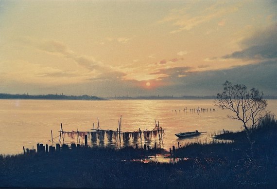 夕映え（印旛沼）